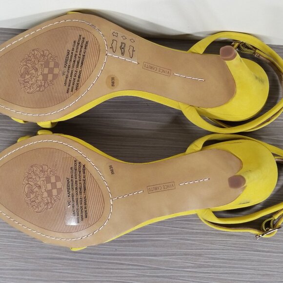 Vince Camuto Kareenat Sandal, Yellow Suede, Womens Size 8 M / 38 - Picture 7 of 8
